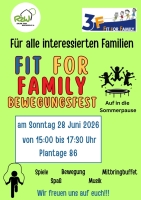 Sonntag, 28.Juni, FIT FOR FAMILY Bewegungsfest, 15h